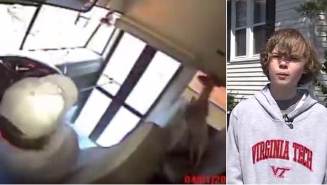 小鹿撞進行駛中的校車，直接砸在一名正在睡覺的學生身上